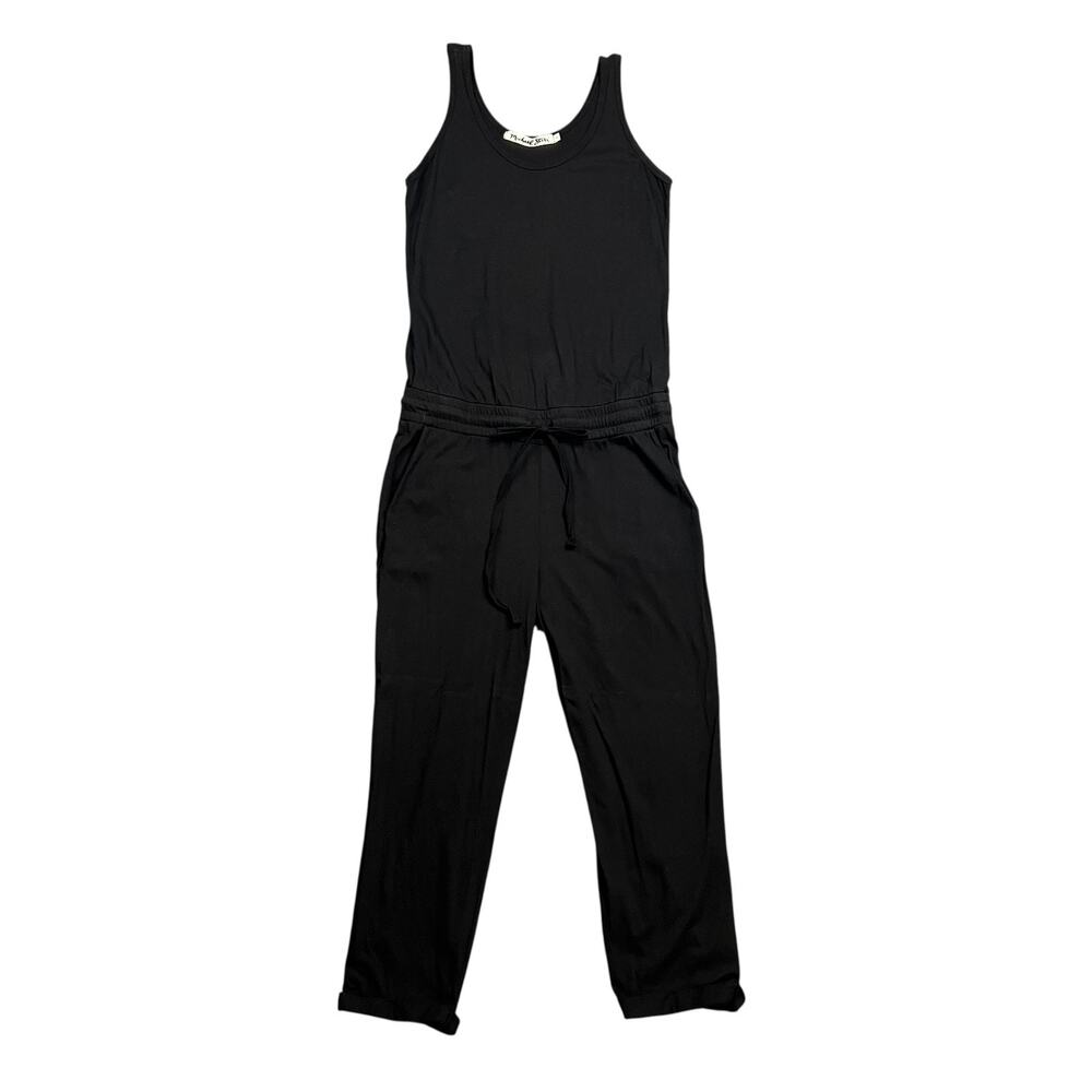 Michael Stars Jumpsuit Womens S Small Black Theo Ankle Crop Drawstring Waist